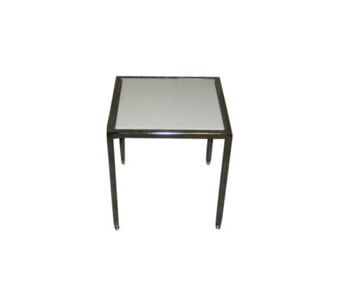 LUCITE WHITE END TABLE 18"x18"