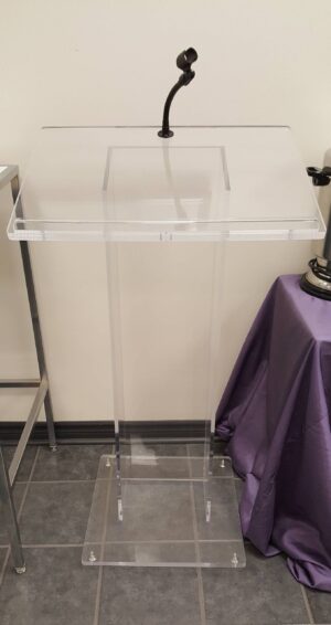 Acrylic Podium (With Two Gooseneck Mic)