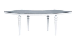 MIRAGE WHITE SERPENTINE TABLE ( WHITE-MIRROR- BLACK TOP )