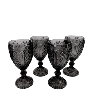 Smoke Black Carousel Goblet - 12.5oz