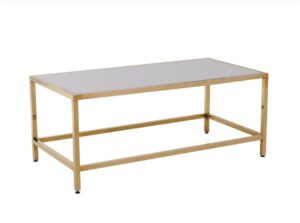 Gold Coffee Table ( White - Black Plexi )