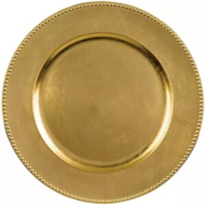 Gold Plastic Beaded Charger Plate