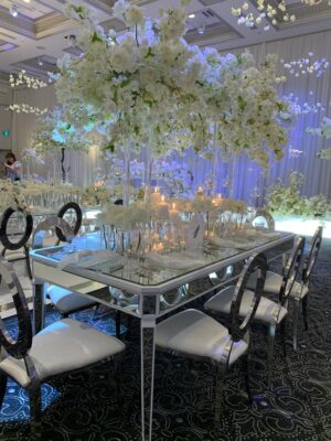 6ft SYDNEY WHITE MIRRORED DINING