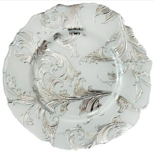 Silver Damask Charger Plate