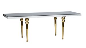 6'X42" MIRAGE GOLD TABLE ( WHITE-MIRROR TOP )