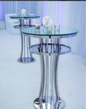 Cartier Chrome Cruiser Table ( White or Black Glass )