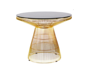 CERTIER GOLD ROUND CAKE TABLE (Black Smoked Top)