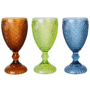 Blue Carousel Goblet - 12.5oz