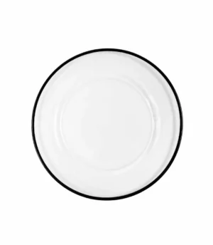 Black Rimmed Clear Charger Plate